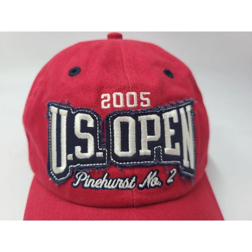 Vintage 2005 US Open Pinehurst No 2 Strapback Adjustable Golf‎ Hat Cap Men Red